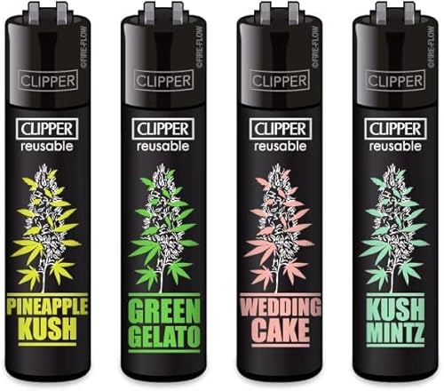 Clipper® 4er Plantz #6 Collection Lighter Flints Feuerzeug + 1 Sticker High Zombie von AV AVIShI