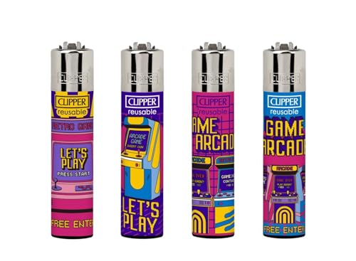 Clipper® 4er Set Gamer4Life #2 Feuerzeuge + 1 Sticker High Zombie von AV AVIShI