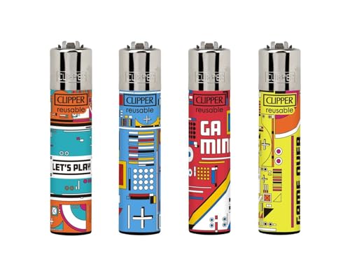 Clipper® 4er Set Gamer4Life #4 Feuerzeuge + 1 Sticker High Zombie von AV AVIShI