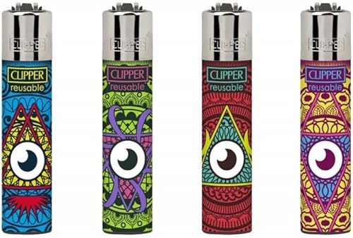 Clipper® 4er Set Micro - Mandala Pattern #2 Collection Lighter Flints Feuerzeug + 1 Sticker High Zombie von AV AVIShI