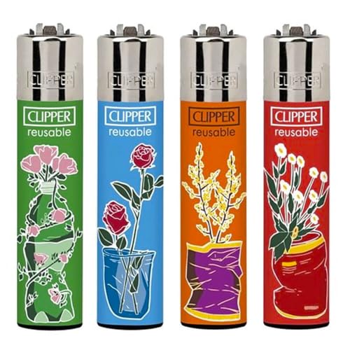 Clipper® 4er Set Rethink Reuse Feuerzeuge + 1 Sticker High Zombie von AV AVIShI