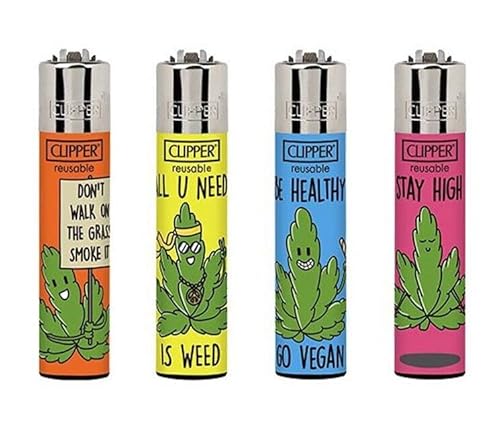 Clipper® 4er Set Rise Up #1 Collection Lighter Flints Feuerzeug + 2 Sticker von AV AVIShI
