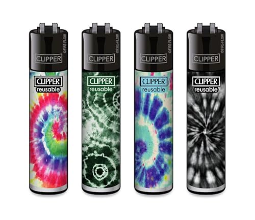 Clipper® 4er Set Tie Die #3 Collection Lighter Flints Feuerzeug + 1 Sticker High Zombie von AV AVIShI