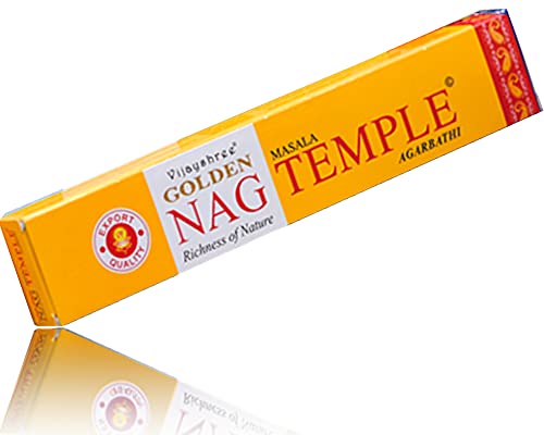 Vijayshree Golden Nag Agarbatti Räucherstäbchen Incense Sticks + AV AVIShI Holder Räucherstäbchenhalter (Golden Nag Temple, 6) von AV AVIShI