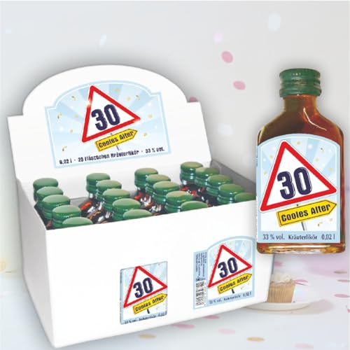 AV Andrea Verlag 20er Box Kräuterlikör Schnaps - Zum 30. Geburtstag - 2cl, 33% vol. Männergeschenk Scherzartikel | Geschenk mit Zahlen zum runden AV Andrea Verlag 20er Box Kräuterlikör Schnaps - Zum 30. Geburtstag - 2cl, 33% vol. Männergeschenk Scherzartikel | Geschenk mit Zahlen zum runden von AV Andrea Verlag