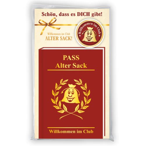 AV Andrea Verlag Der ultimative Clubausweis - Pass Alter Sack ROT mit Ansteckbutton - Willkommen im Club im Set | Ansteck Button Pin mit Sicherheitsnadel | Rentner Geschenk von AV Andrea Verlag