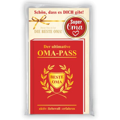 AV Andrea Verlag Der ultimative Oma Pass mit Ansteckbutton Super Oma im Set | Ansteck Button Pin mit Sicherheitsnadel | Geschenk Beste Oma von AV Andrea Verlag