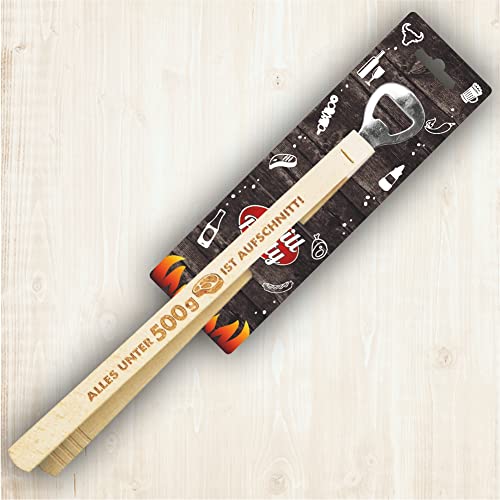 AV Andrea Verlag Grillzange mit Flaschenöffner - Alles unter 500 gr ist Aufschnitt - Echt Holz ca. 35 cm lustiger Spruch Motiv Gravur hochwertig gelasert das perfekte Männerwerkzeug Geschenkidee AV Andrea Verlag Grillzange mit Flaschenöffner - Alles unter 500 gr ist Aufschnitt - Echt Holz ca. 35 cm lustiger Spruch Motiv Gravur hochwertig gelasert das perfekte Männerwerkzeug Geschenkidee von AV Andrea Verlag