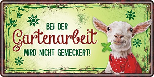 AV Andrea Verlag Großes Metallschild rostfrei Blechschild Schild mit lustigem Spruch im Vintage Retro Look (Gartenarbeit 33519) von AV Andrea Verlag