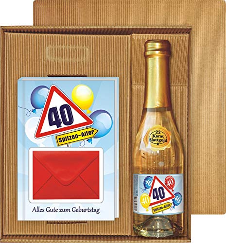 Alles Gute zum 40. Geburtstag Geldgeschenk Buch Piccolo mit Blattgold Kräuterlikör Schnäpse Zollstock Geldgeschenk für Männer und Frauen als Geburtstagsgeschenk (Alles Gute 40 mit Piccolo) von AV Andrea Verlag