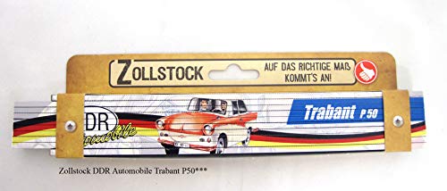 Ostalgie 2 Meter Zollstock - Trabant P 50 – Der DDR Meterstab Gliedermaßstab für Ostalgiker und Fans für Ostprodukte von AV Andrea Verlag