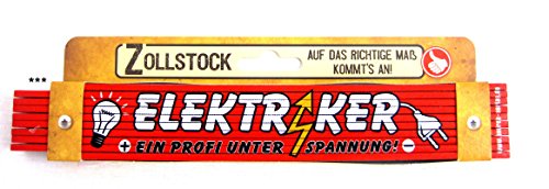 2 Meter Zollstock mit Aufschrift | Spruch - Elektriker, Ein Profi unter Spannung - 2m Gliedermaßstab Geschenk für Männer Handwerker Heimwerker zum Geburtstag Holz 2 Meter Zollstock mit Aufschrift | Spruch - Elektriker, Ein Profi unter Spannung - 2m Gliedermaßstab Geschenk für Männer Handwerker Heimwerker zum Geburtstag Holz von AV Andrea Verlag