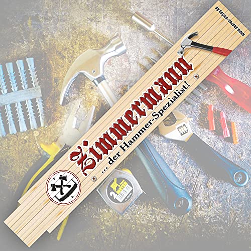 2 Meter Zollstock mit Aufschrift | Spruch - Zimmermann. Hammer Spezialist - 2m Gliedermaßstab Geschenk für Männer Handwerker Heimwerker zum Geburtstag Holz 2 Meter Zollstock mit Aufschrift | Spruch - Zimmermann. Hammer Spezialist - 2m Gliedermaßstab Geschenk für Männer Handwerker Heimwerker zum Geburtstag Holz von AV Andrea Verlag
