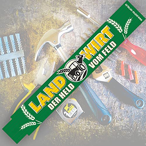 2 Meter Zollstock mit Aufschrift | Spruch - Landwirt Der Held vom Feld - 2m Gliedermaßstab Geschenk für Männer Handwerker Heimwerker zum Geburtstag Holz von AV Andrea Verlag