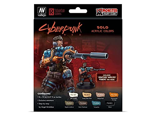 Vallejo 72309 Solo by Cyberpunk Red Exclusive "Jonathan ‘Warlock’ Powers" + miniature von AV Vallejo