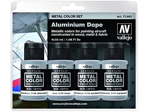Vallejo Metal Color Set 77603 Aluminium Dope (4x32ml) von Vallejo