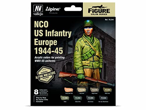 Vallejo Set 70244 NCO US Infantry Europe 1944-45 (8) + figure von AV Vallejo