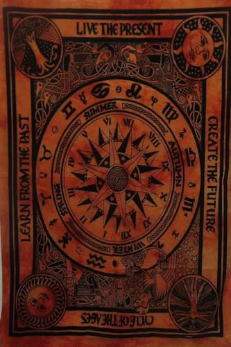 AVA Collections Wandbehang mit keltischem Zyklus der Altersstufen, Baumwolle, Batikfärbung, Galaxie, Astrologie, Wandteppich, Boho-Tischmatte, 101,6 x 76,2 cm, Orange, Zyklus des Alters AVA Collections Wandbehang mit keltischem Zyklus der Altersstufen, Baumwolle, Batikfärbung, Galaxie, Astrologie, Wandteppich, Boho-Tischmatte, 101,6 x 76,2 cm, Orange, Zyklus des Alters von AVA Collections