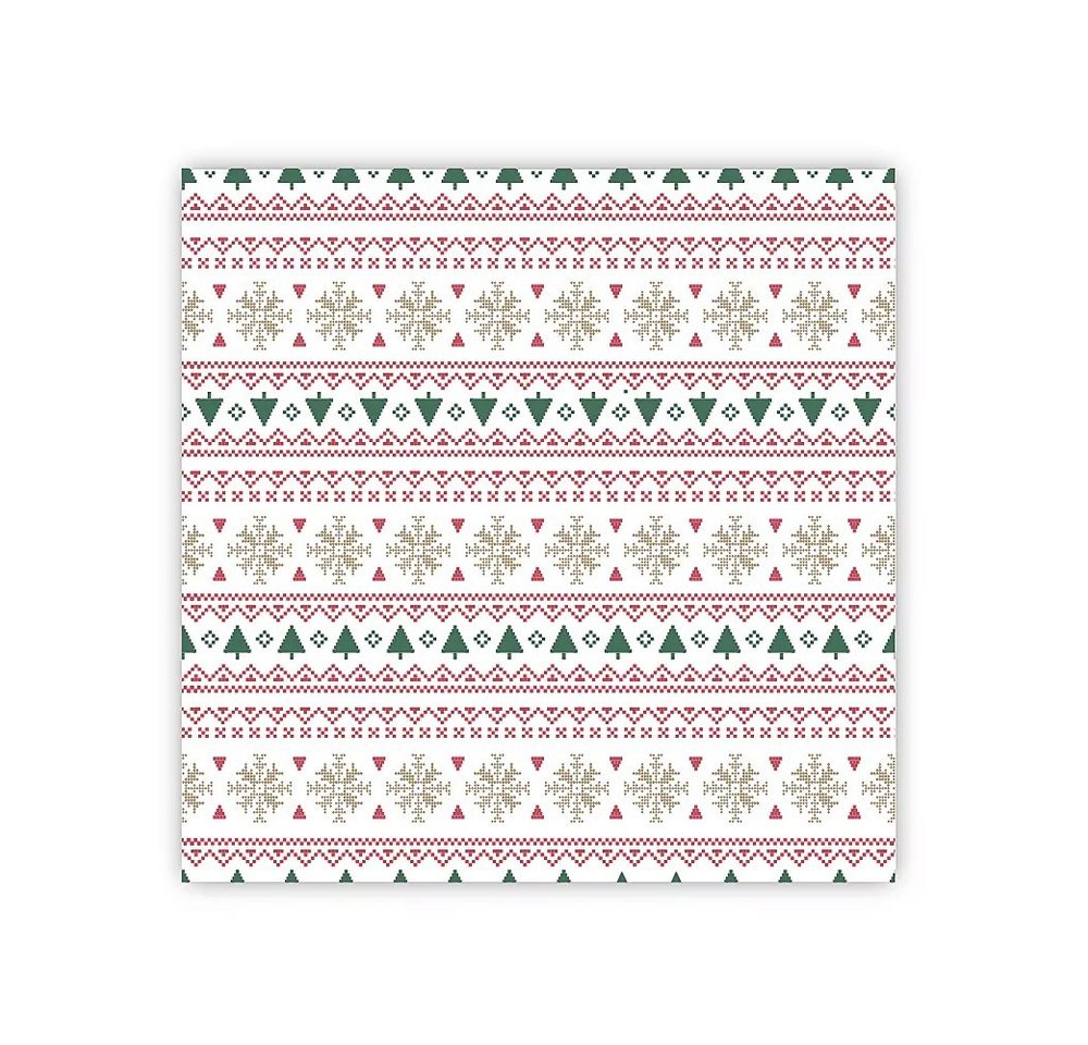 AVA Papierserviette, Servietten 33x33cm 3-lagig Weihnachtsmotive 20 Stück Rot / Grün von AVA