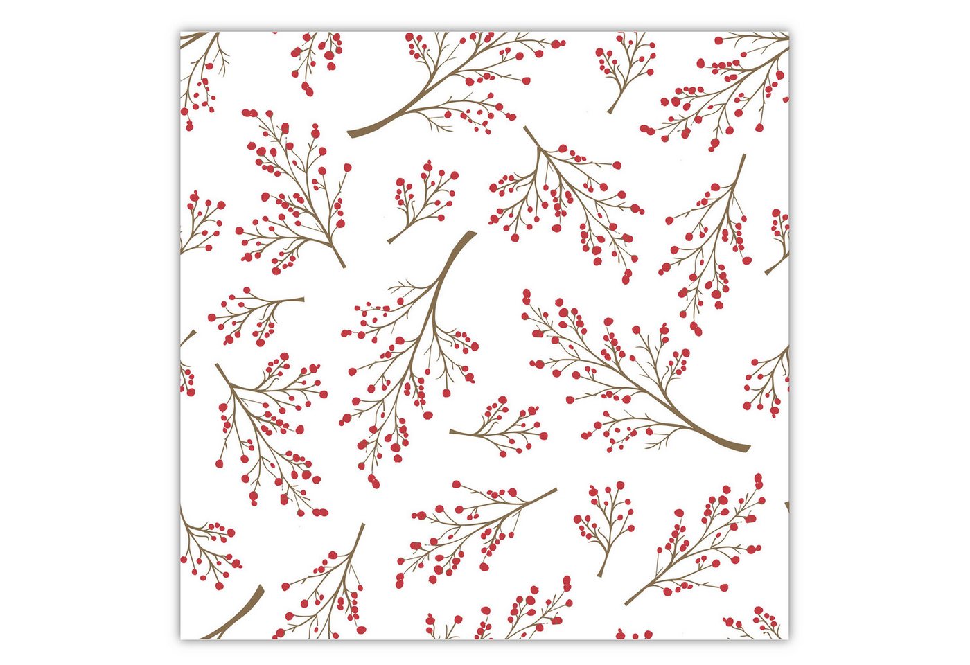 AVA Papierserviette, Servietten 33x33cm 3-lagig Winterbeeren Motiv 20 Stück Weiß / Rot AVA Papierserviette, Servietten 33x33cm 3-lagig Winterbeeren Motiv 20 Stück Weiß / Rot von AVA