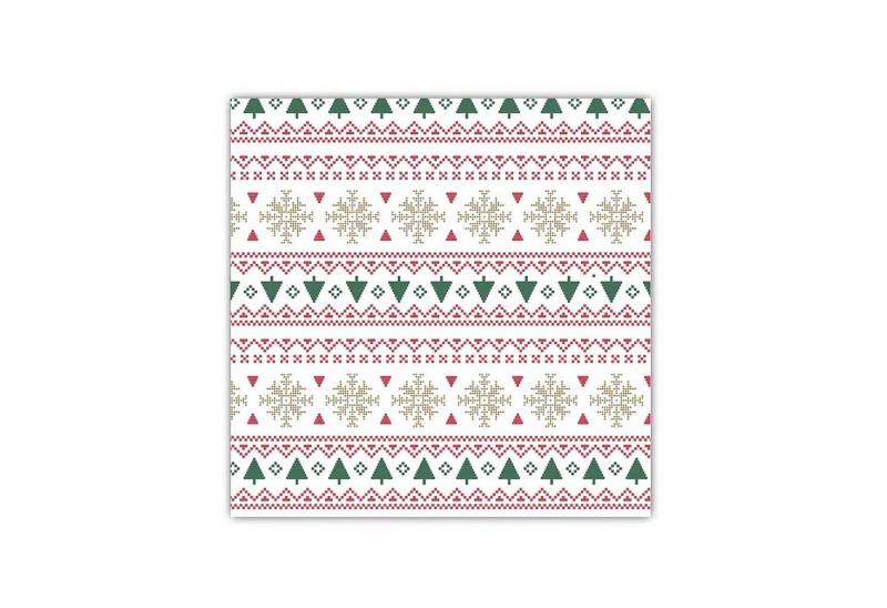 AVA Papierserviette, Servietten stoffähnlich 40x40cm Weihnachtsmotive 25 Stück Rot / Grün von AVA