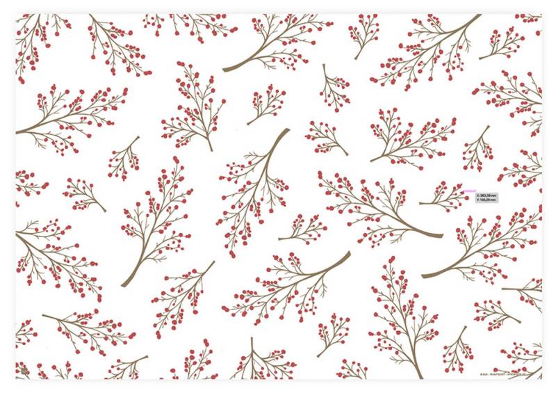 AVA Platzset, Tischsets aus Papier 43x30cm Winterbeeren Motiv 50 Stück Weiß / Rot AVA Platzset, Tischsets aus Papier 43x30cm Winterbeeren Motiv 50 Stück Weiß / Rot von AVA