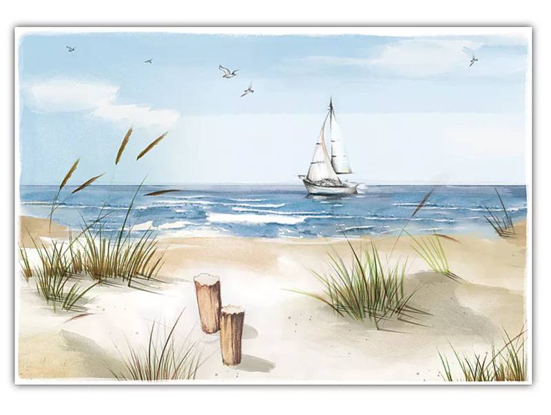 AVA Platzset, Tischsets aus Papier 43x30cm mit Strand Motiv 50 Stück Blau / Beige AVA Platzset, Tischsets aus Papier 43x30cm mit Strand Motiv 50 Stück Blau / Beige von AVA