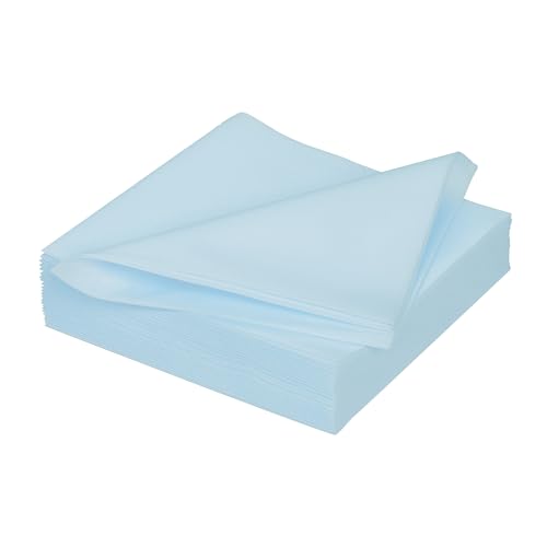 AVA Servietten stoffähnlich 40x40cm 25 Stück - Farbauswahl - Airlaid saugstark - Einweg Tischservietten zum Falten - Einfarbige Papierservietten für Hochzeit Geburtstag Gastronomie - Hellblau von AVA