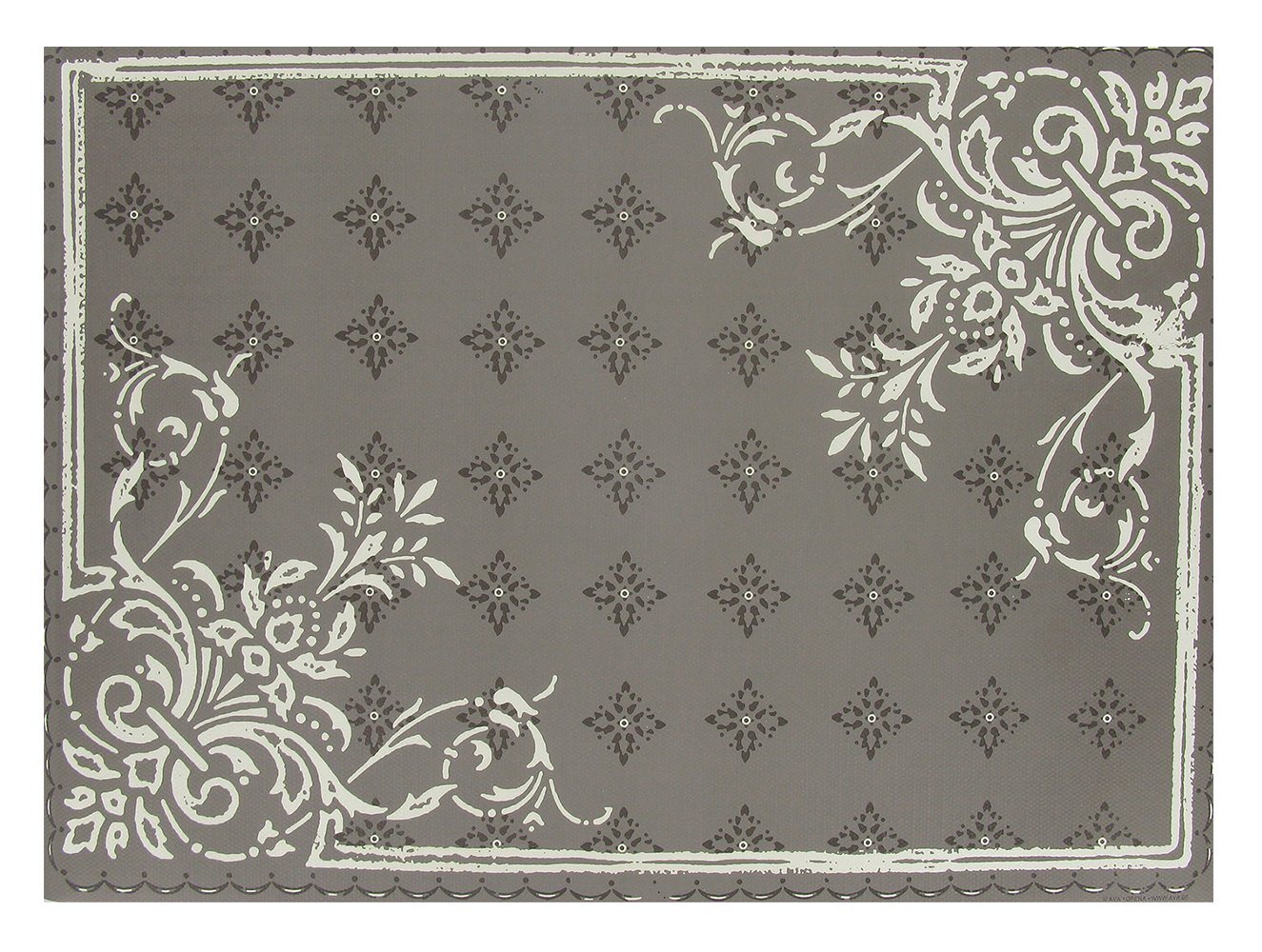 Platzset, AVA, Tischsets Papier mit Vintage Ornament Muster 43x30cm grau 100 Stück von AVA