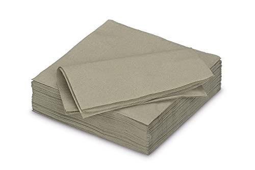 Servietten aus Papier 25x25cm 50 Stück - Farbauswahl in 25x25/33x33/40x40cm - Einweg Cocktailservietten 2-lagig - Einfarbige Papierservietten für Hochzeit, Geburtstag und Alltag - Taupe von AVA