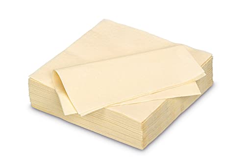 Servietten aus Papier 33x33cm 50 Stück - FARBAUSWAHL in 25x25/33x33/40x40cm - Einweg Tischservietten 2-lagig - Einfarbige Papierservietten für Hochzeit, Geburtstag und Alltag - Champagner von AVA