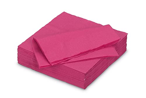 Servietten aus Papier 33x33cm 50 Stück - FARBAUSWAHL in 25x25/33x33/40x40cm - Einweg Tischservietten 2-lagig - Einfarbige Papierservietten für Hochzeit, Geburtstag und Alltag - Fuchsia Pink von AVA