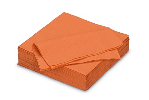 Servietten aus Papier 33x33cm 50 Stück - FARBAUSWAHL in 25x25/33x33/40x40cm - Einweg Tischservietten 2-lagig - Einfarbige Papierservietten für Hochzeit, Geburtstag und Alltag - Orange von AVA