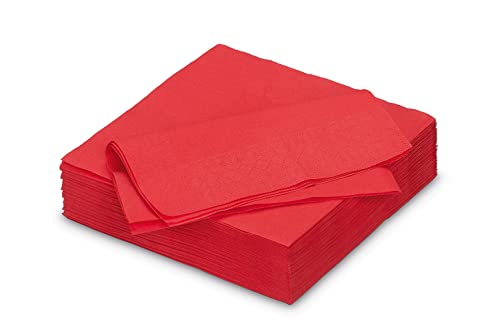 Servietten aus Papier 33x33cm 50 Stück - FARBAUSWAHL in 25x25/33x33/40x40cm - Einweg Tischservietten 2-lagig - Einfarbige Papierservietten für Hochzeit, Geburtstag und Alltag - Rot von AVA