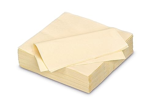 Servietten aus Papier 40x40cm 50 Stück - FARBAUSWAHL in 25x25/33x33/40x40cm - Einweg Tischservietten 2-lagig - Einfarbige Papierservietten für Hochzeit, Geburtstag und Alltag - Champagner von AVA