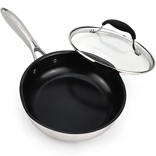 AVACRAFT Keramik-Antihaft-Pfanne mit Deckel, Eierpfanne, Keramik-Antihaft-Pfanne, 100% PFOA, PTFE-giftfreie Kochpfanne, beste Keramikpfannen zum Kochen (20,3 cm Antihaft-Pfanne) von AVACRAFT