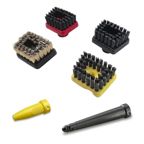 AVAENZO 6 Stück Zubehör für Dampfreiniger Kärcher Easyfix SC1 SC2 SC3 SC4 SC5, 4 Bürstenset 2 Powerdüsen Aufsätze Ersatzteile von AVAENZO