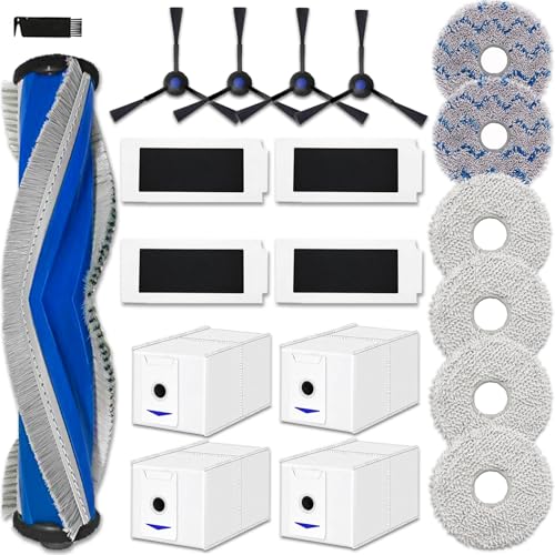 AVAENZO Zubehörset Ersatzteile für Ecovacs Deebot T30 Pro Omni / T30 Omni, 1 Hauptbürste 6 Wischpads 4 Filter 4 Seitenbürsten 4 Staubsaugerbeutel Ersatzteile (20-Pack) von AVAENZO