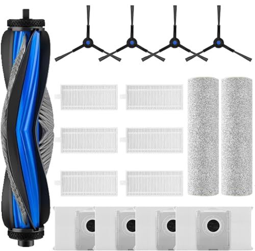 AVAENZO Zubehörset für ECOVACS DEEBOT X8 PRO OMNI Staubsaugerroboter, 1 Bürstenwalze, 2 Wischwalze, 6 Filter, 4 Seitenbürsten, 4 Staubbeutel von AVAENZO