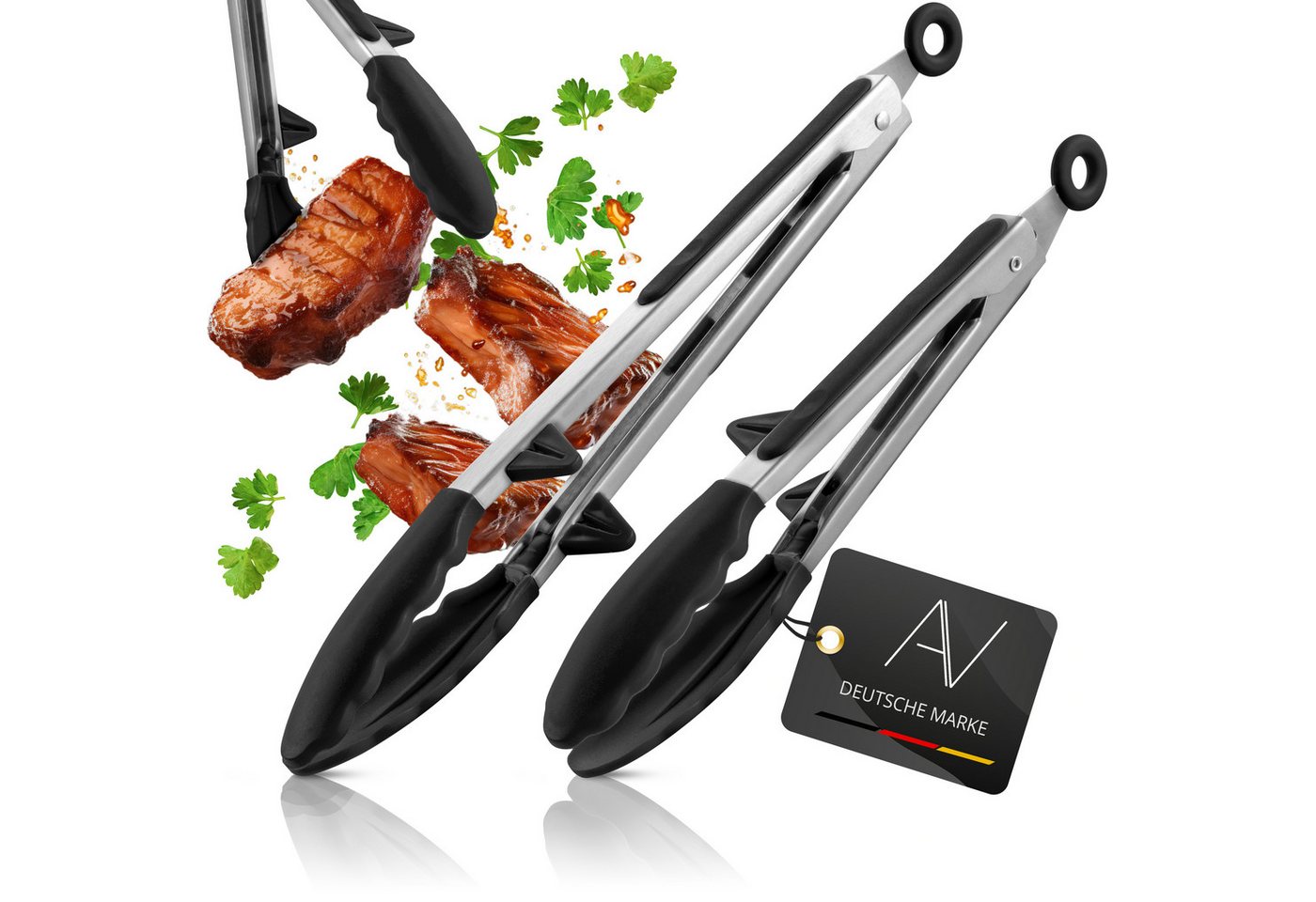 AVANA Kochzange Edelstahl Küchenzange Silikon Grillzange Zange Kochen Mehrzweckzange, mit integriertem Standfuß, 2er Set AVANA Kochzange Edelstahl Küchenzange Silikon Grillzange Zange Kochen Mehrzweckzange, mit integriertem Standfuß, 2er Set von AVANA