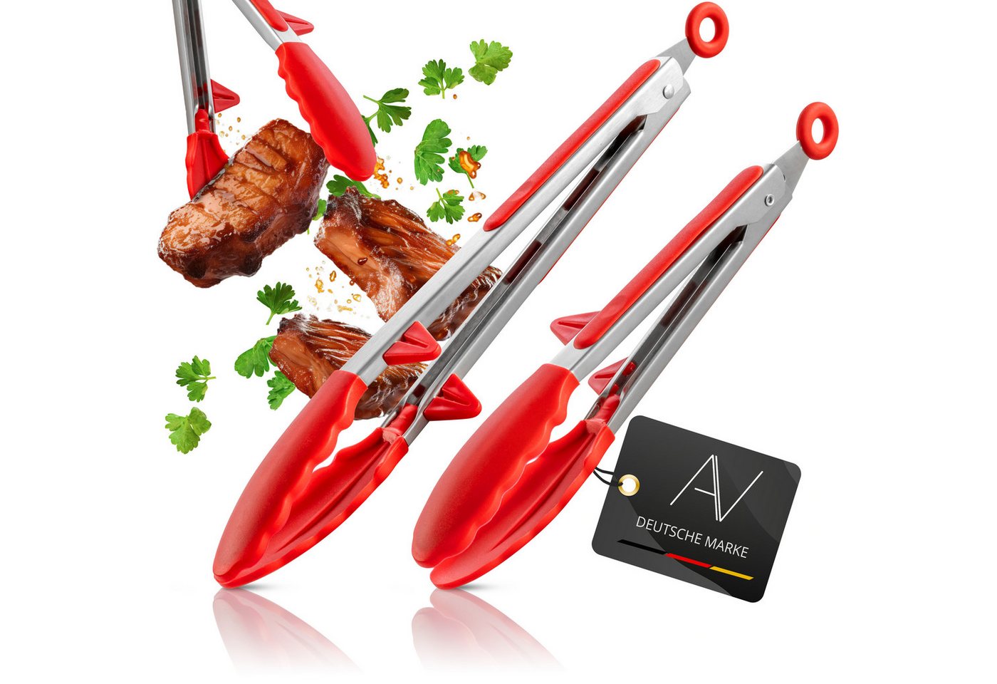 AVANA Kochzange Edelstahl Küchenzange Silikon Grillzange Zange Kochen Mehrzweckzange, mit integriertem Standfuß, 2er Set AVANA Kochzange Edelstahl Küchenzange Silikon Grillzange Zange Kochen Mehrzweckzange, mit integriertem Standfuß, 2er Set von AVANA