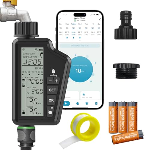 AVATTO Smart WiFi Bewässerungscomputer Zeitschaltuhren Automatische Bewässerung Unterstützen Alexa und Google Assistant Sprachsteuerung und Smart Life App Fernbedienung [kein Gateway Hub erforderlich] von AVATTO