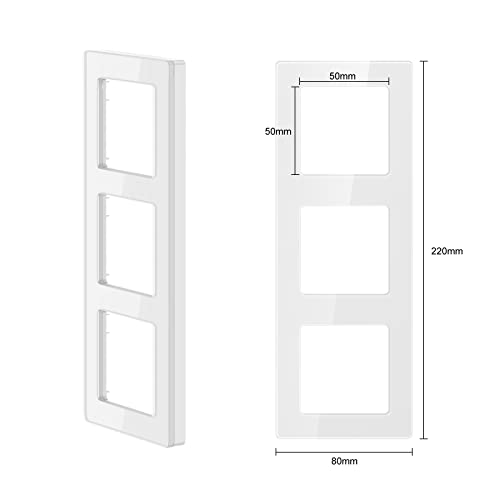 AVATTO Glass-Abdeckrahmen 3-Fach, Glasoberfläche, Weiß von AVATTO