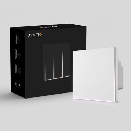 AVATTO Smart Lichtschalter WLAN Wandschalter Unterstützen Alexa, Google Home Sprachsteuerung und Smart Life App Fernbedienung【Nullleiter erforderlich, 1 Gang】 von AVATTO
