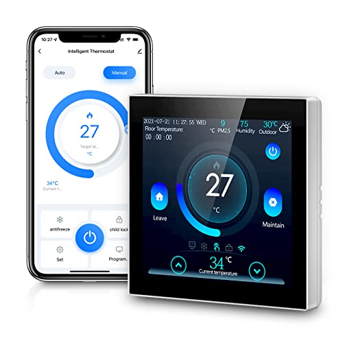 AVATTO Thermostat für Elektrische Fußbodenheizung Smart WiFi Thermostat Programmierbar Raumthermostat Kompatibel mit Alexa, Google Home Sprachsteuerung Und Smart Life App Fernbedienung 2.4GHz-WLAN von AVATTO