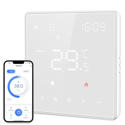 AVATTO Thermostat für Elektrische Fußbodenheizung Smart WiFi Thermostat Programmierbar Raumthermostat Kompatibel mit Alexa, Google Home Sprachsteuerung Und Smart Life App Fernbedienung 2.4GHz-WLAN von AVATTO