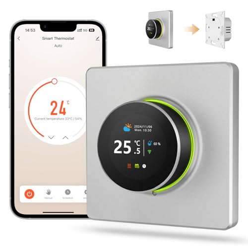 AVATTO Thermostat für Wasser Fußbodenheizung, Smart WiFi Thermostat, Programmierbar Raumthermostat Unterstützen Alexa, Google Home Sprachsteuerung und Smart Life App Fernbedienung von AVATTO