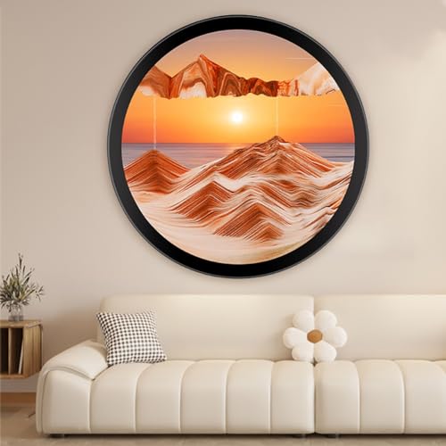 Sandbilder Zum Drehen, 3D Kreative Tiefsee-Sandlandschaft Wohnzimmer Dekoration,360° Drehbar, Dynamisch 3D Natrliche Landschaft Bewegtes Sandbild, Wand Deko Wohnzimmer Schlafzimmer ( Color : D , Size von AVCULT