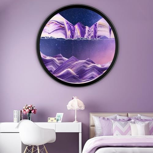 Sandbilder Zum Drehen, 3D Kreative Tiefsee-Sandlandschaft Wohnzimmer Dekoration,360° Drehbar, Dynamisch 3D Natrliche Landschaft Bewegtes Sandbild, Wand Deko Wohnzimmer Schlafzimmer ( Color : J , Size von AVCULT