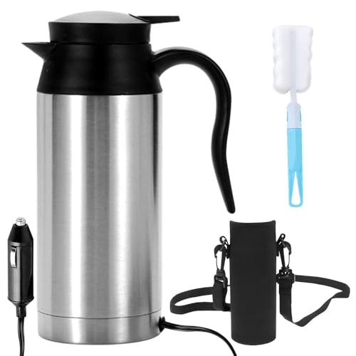 AVCXEC Auto Wasserkocher Edelstahl, 12V 750ml Reisewasserkocher Auto, Wasserkocher Auto Zigarettenanzünder, Tragbarer Camping Reise Wasserkocher Auto, Schnelles Aufheizen Auto Kettle AVCXEC Auto Wasserkocher Edelstahl, 12V 750ml Reisewasserkocher Auto, Wasserkocher Auto Zigarettenanzünder, Tragbarer Camping Reise Wasserkocher Auto, Schnelles Aufheizen Auto Kettle von AVCXEC